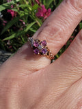 10k gold Victorian ruby & diamond ring