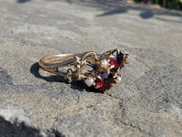 10k gold Victorian pearl & garnet ring