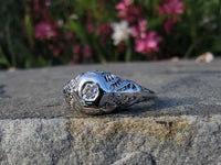 14k gold white gold c.1920's filigree diamond ring