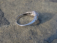 14k gold white gold c.1920's filigree diamond ring