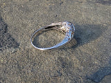 14k gold white gold c.1920's filigree diamond ring