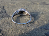 14k gold white gold c.1920's filigree diamond ring