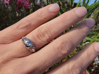 14k gold white gold c.1920's filigree diamond ring