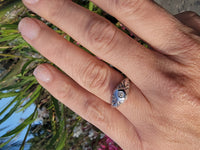 14k gold white gold c.1920's filigree diamond ring