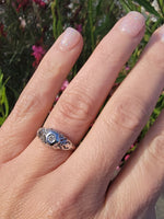 14k gold white gold c.1920's filigree diamond ring