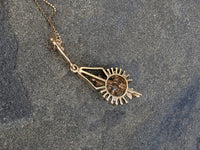 14k gold mine cut diamond antique necklace pendant lavaliere