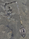 14k white gold amethyst & pearl necklace pendant lavaliere