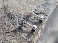 14k white gold diamond bezel stud earrings - .24ct tw