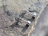 14k white gold diamond bezel stud earrings - .24ct tw