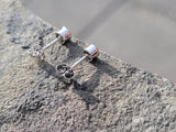 14k white gold diamond bezel stud earrings - .24ct tw