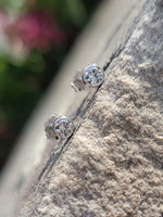 14k white gold diamond bezel stud earrings - .24ct tw