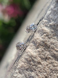 14k white gold diamond bezel stud earrings - .24ct tw