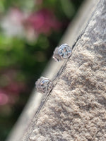 14k white gold diamond bezel stud earrings - .24ct tw