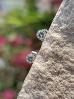 14k white gold diamond bezel stud earrings - .24ct tw