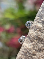 14k white gold diamond bezel stud earrings - .24ct tw