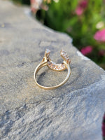 14k gold two-tone diamond horseshoe estate ring