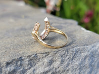 14k gold two-tone diamond horseshoe estate ring
