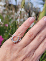 14k gold two-tone diamond horseshoe estate ring