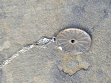 14k white gold Deco c.1920's diamond filigree necklace pendant