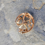 14k gold horseshoe diamond & seed pearl pin brooch