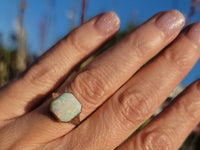 14k white gold Deco c.1920's BELAIS opal ring