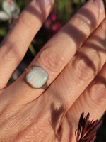 14k white gold Deco c.1920's BELAIS opal ring
