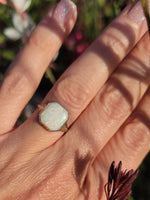 14k white gold Deco c.1920's BELAIS opal ring