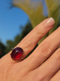 10k gold garnet estate solitaire ring