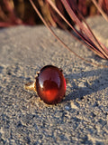 10k gold garnet estate solitaire ring