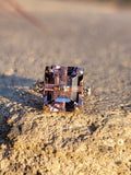 10k gold two tone amethyst & diamond estate ring