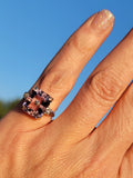 10k gold two tone amethyst & diamond estate ring