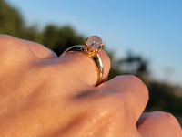 10k gold moonstone solitaire antique ring