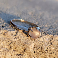 10k gold moonstone solitaire antique ring