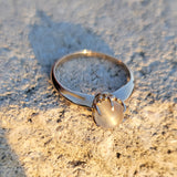 10k gold moonstone solitaire antique ring