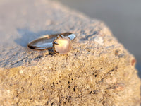 10k gold moonstone solitaire antique ring