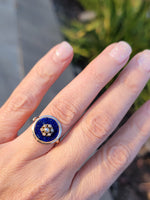 10k gold lapis & pearl estate ring