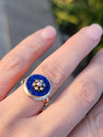 10k gold lapis & pearl estate ring