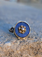 10k gold lapis & pearl estate ring