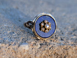 10k gold lapis & pearl estate ring