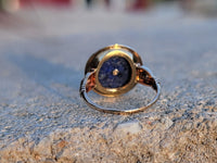 10k gold lapis & pearl estate ring