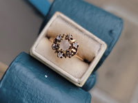 10k gold Victorian moonstone & diamond antique ring
