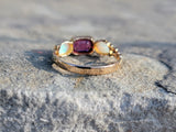 15ct gold c.1920's opal & garnet ring  - hallamarks