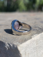 platinum natural Star Sapphire &onyx estate ring