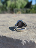 platinum natural Star Sapphire &onyx estate ring