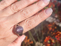 platinum natural Star Sapphire &onyx estate ring