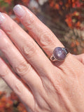 platinum natural Star Sapphire &onyx estate ring