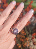 platinum natural Star Sapphire &onyx estate ring