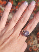 platinum natural Star Sapphire &onyx estate ring
