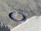 18k white gold ruby stackable eternity wedding band - size 6.55