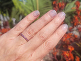 18k white gold ruby stackable eternity wedding band - size 6.55